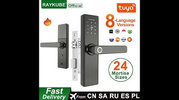 Review RAYKUBE Wifi Electronic Door Lock With Tuya APP Remotely 2022