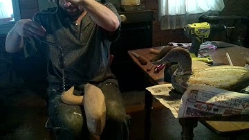 Carving the Canvasback Beak and Eyes (Carving a Duck Decoy part 4B)