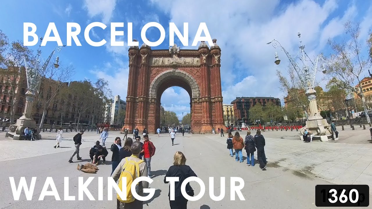 360 Walking Tour of Barcelona’s Arc de Triomf & Park | Sunny May Day in 2025!