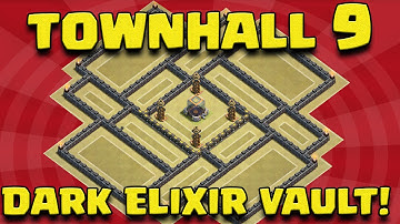 Clash of Clans: 2015 Defense | TH9 Dark Elixir Protection Farming BASE!