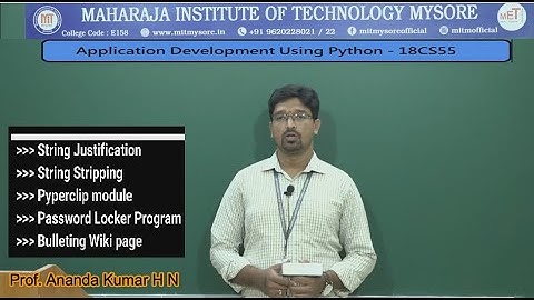 String methods in Python | Vth Sem | CSE | 18CS55 PYTHON | Module 2 | Session 06