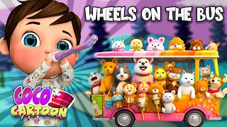 Wheels on the Bus - Kids Songs &amp; Nursery Rhymes | Coco Cartoon Nursery Rhymes