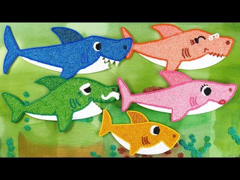 Coloring Pinkfong Shark family with Foam clay for Kids, Toddlers | Baby shark, clay kids