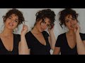 Quick & Easy CURLY MESSY BUN HAIR UP | short curly hair styles Eleise