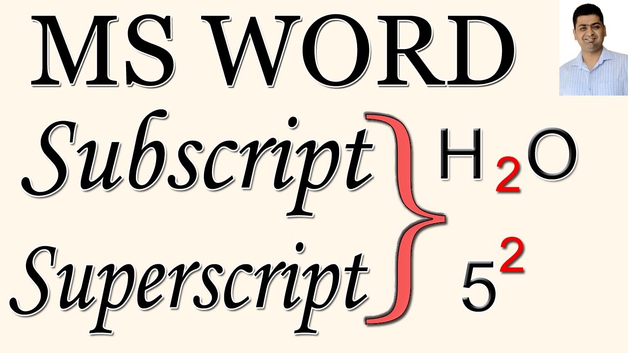 MS WORD SUBSCRIPT AND SUPERSCRIPT WITH EXAMPLE - YouTube