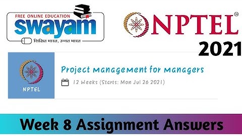 NPTEL Project Management For Managers Assignment 8 Correct Answers || Week 8  || Unique Jankari