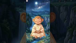 Ashka Meditates Under the Moon 🌙 | Whispering Falls Valley at Nigh #monkey #mindfulness #animation