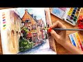 Tips for Ink &amp; Watercolor Sketching! STEP by STEP