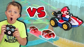 Giant Magic Tracks vs Mario Kart Rainbow Road Adventure!