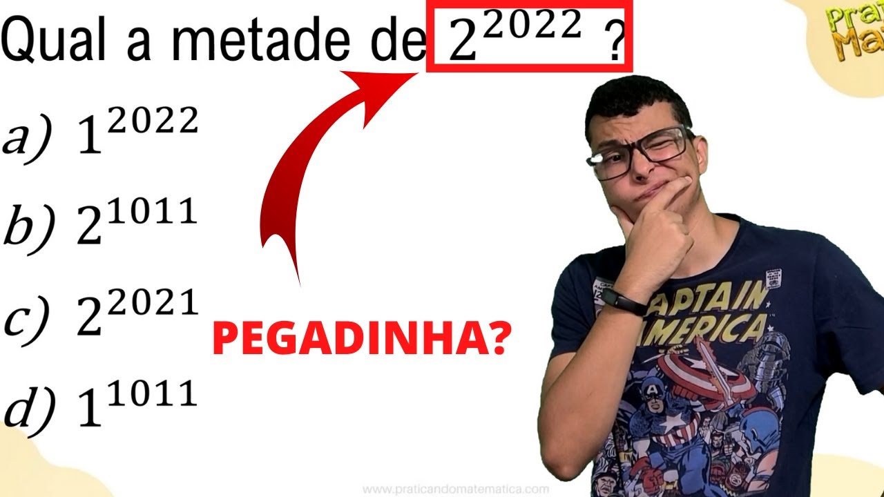 QUAL A METADE DE 2 ² ⁰ ² ² ? 50 dos alunos ERRAM !! YouTube QUAL A METADE DE 2 ² ⁰ ² ² ? 50 dos alunos ERRAM !! YouTube