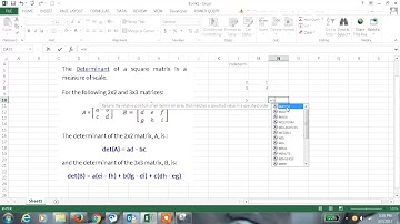 Excel 2013 Tutorial#70 MDETERM Function in Excel