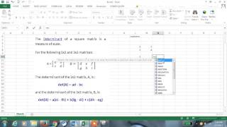 Excel 2013 Tutorial#70 MDETERM Function in Excel