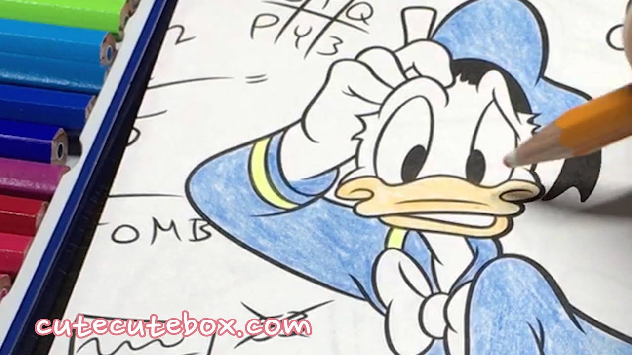 Paint Donald Duck Disney ぬり絵 ドナルドダック ディズニー 色ぬりしてみた 16 Paint Vol 361 Youtube