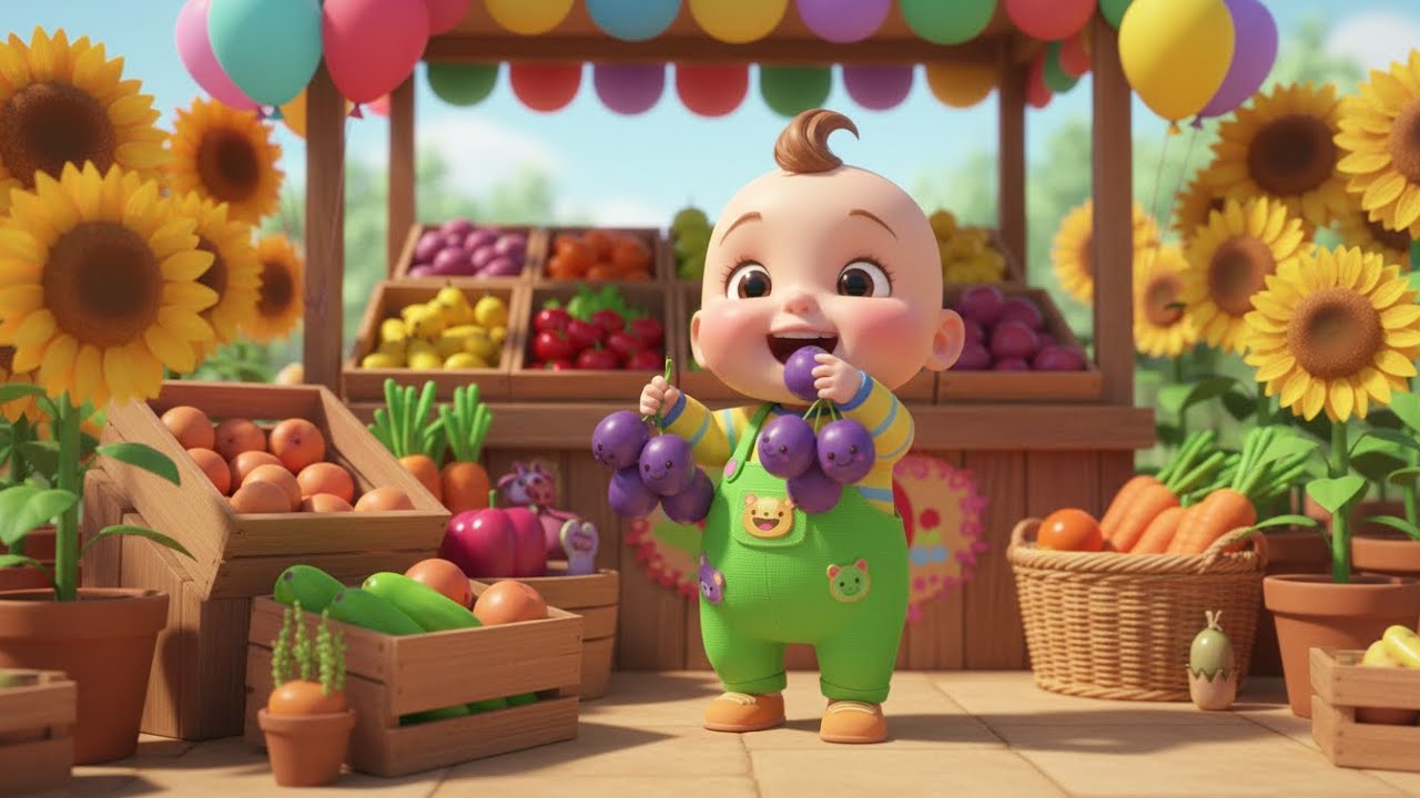 🎵 Fruit Market Song | kids nursery rhymes | Baby Song, Fun Fruit Cartoon 🍎🍌🍉