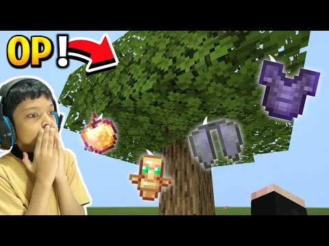 Minecraft but trees drop OP items