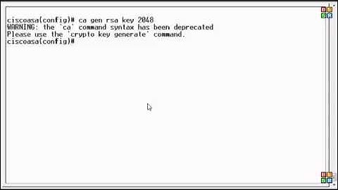 Cisco ASA ver. 6, 7, and 8.2: Generate RSA Certificate Keys