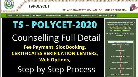 TS Polycet Counselling Process 2020 Dates| Fee Payment | Required Certificates Verification Center