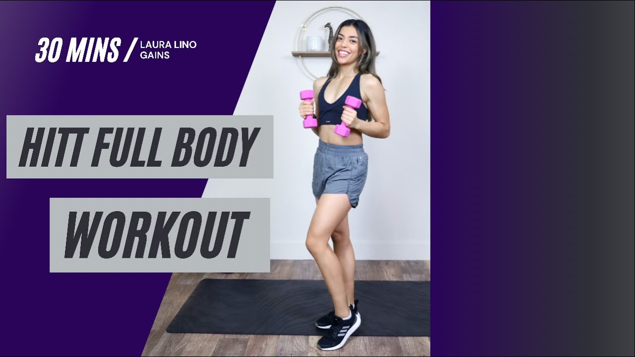 30 MIN FULL BODY Build and Burn HIIT Workout with weights, dumbbells ...