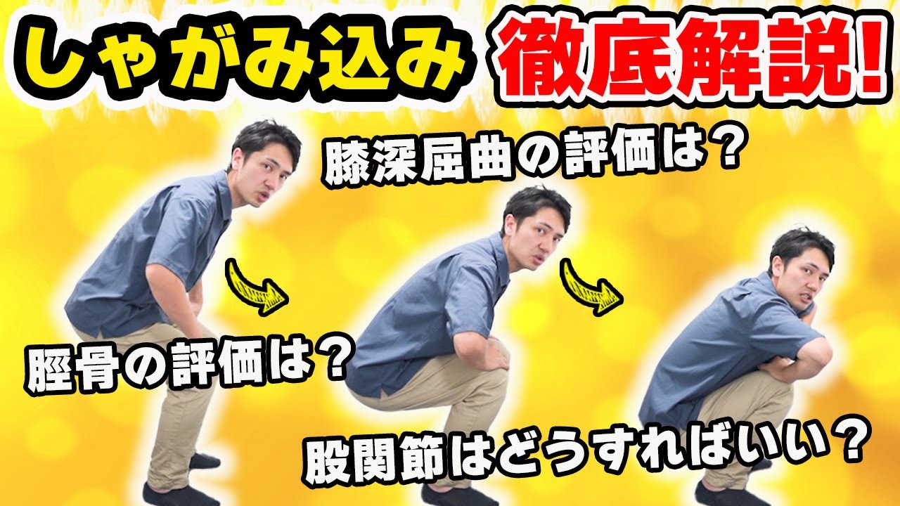 【これ1本で丸わかり】しゃがみ込みで膝が痛い方は、ここを評価してください！