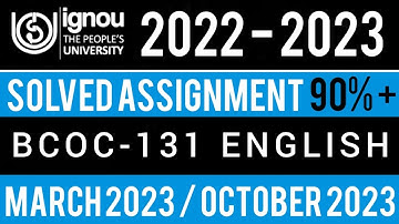 BCOC-131 SOLVED ASSIGNMENT 2022-23 | BCOC-131 SOLVED ASSIGNMENT 2022-23 IN ENGLISH | BCOC-131