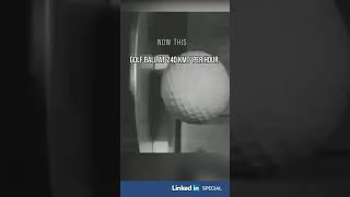 A golf ball at 240 KM per hour at ultra slow motion