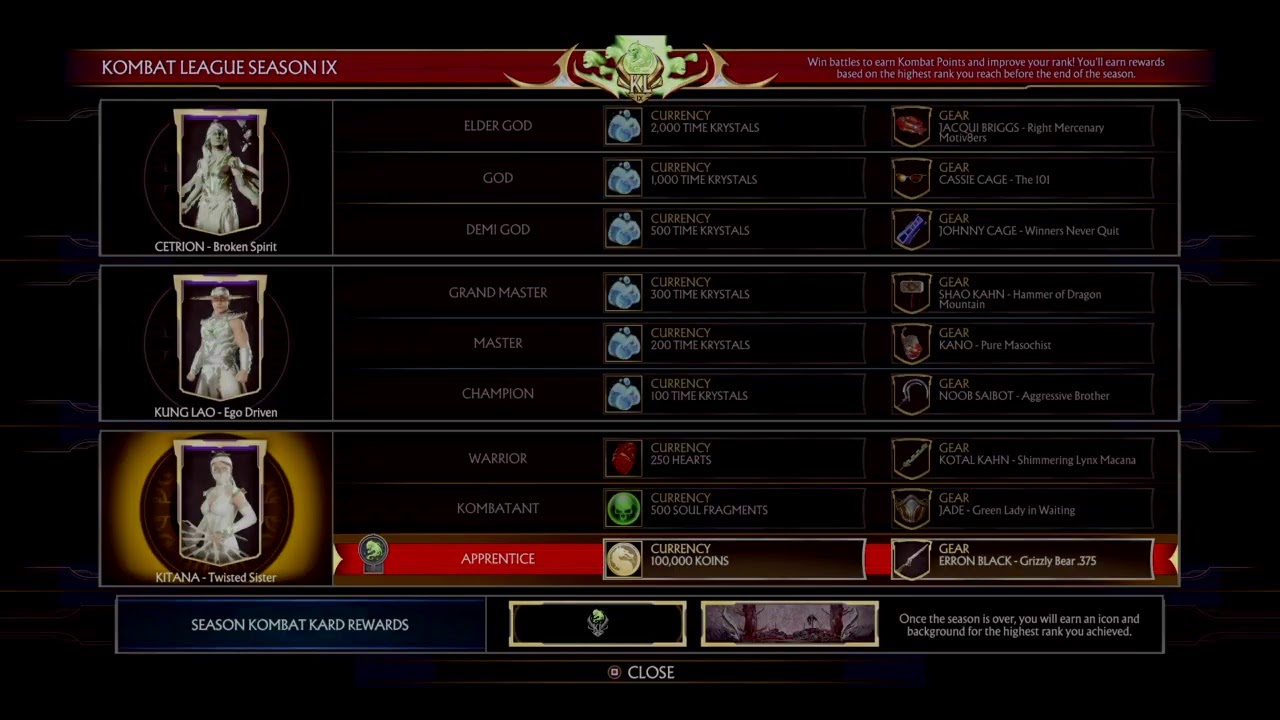 Mortal Kombat Kombat League Season 9 Part 1 (online ranked matches)