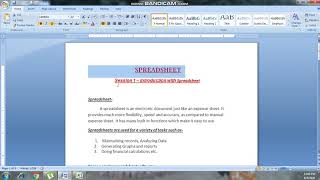 Spreadsheet (Basic) •|Lecture 17|• (Introduction with spreadsheet) (Class 9th)