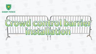 Crowd control barrier installation guide with bridge feet