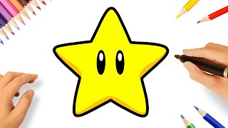 HOW TO DRAW A STAR 🌟| SUPER MARIO BROS