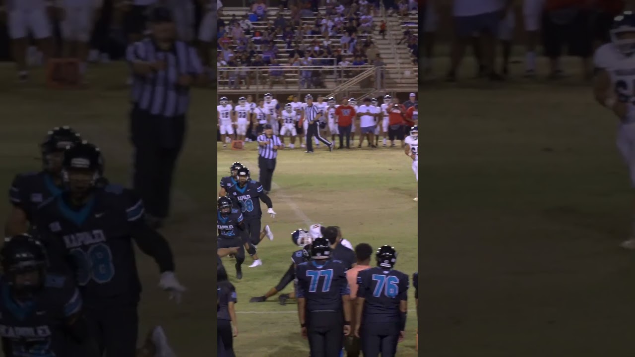 Waianae Searider David "Kona" Maxwell with big hit vs Kapolei