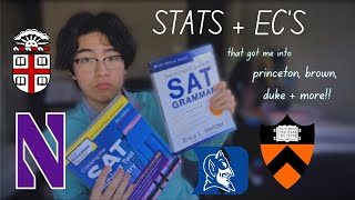 how i got into ivies [princeton, brown, duke, etc]!! stats, ecs, gpa, sat, honors