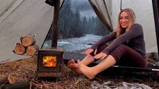 Full 4 DAYS of EXTREME ISLAND CAMPING 🌧️ Soaked to the Skin in Heavy Rain | Binge Watching ASMR Update