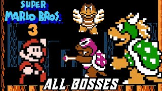 Super Mario Bros. 3 (NES) - All Bosses [No Damage]