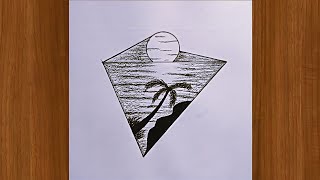 Triangle scenery drawing easy