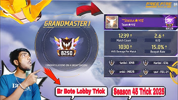 Br Rank Noob Lobby & Bote Lobby Trick 💯🤬||  ( SEASON 45 ) DAY 1 Trick { Watch Now }