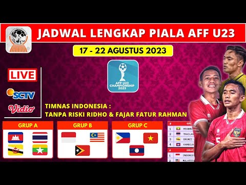 Jadwal Lengkap Piala AFF U23 2023 ~ Indonesia Vs Malaysia ~ Daftar Pemain Timnas Indonesia