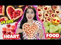 Eating Only *Heart* Shaped Food for 24 Hours Challenge 😍 Gone too *Yummy*  ❤️