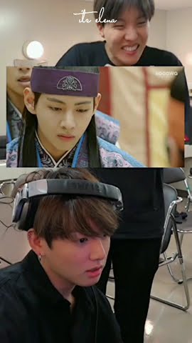 Jungkook reaction V acting 'Hwarang'