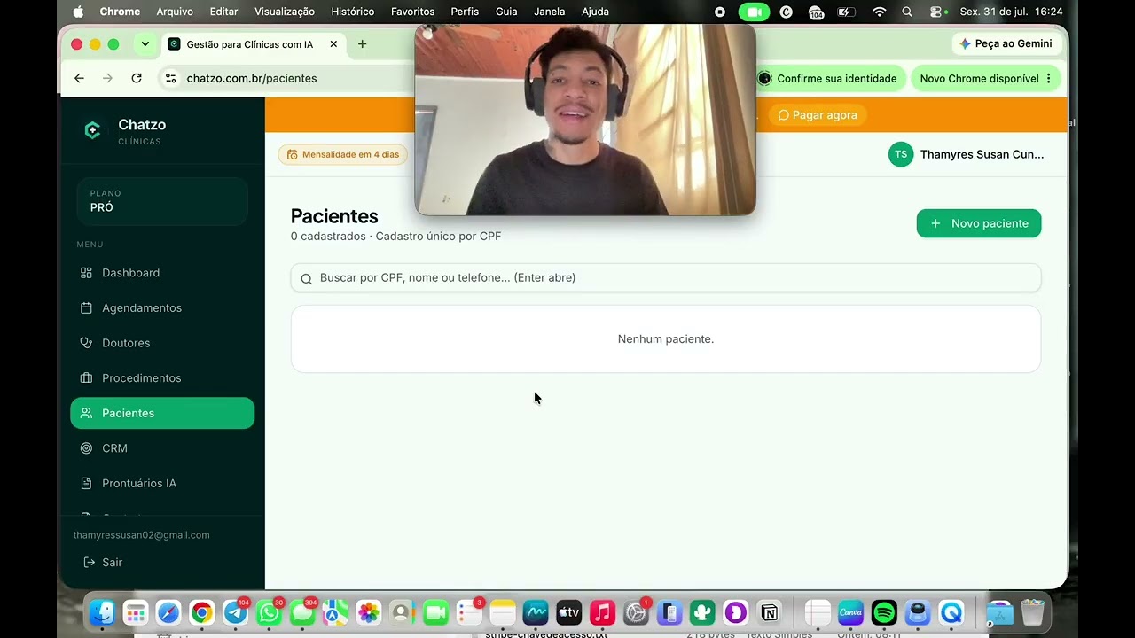 Demonstração do sistema Chatzo em funcionamento