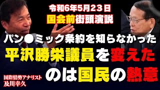 【５月２３日国会前街頭演説２】パン●ミック条約を知らなかった平沢勝栄議員を変えたのは国民の熱意🔥 #及川幸久