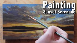 Sunset Serenade 5X10 - 15 minute painting session!