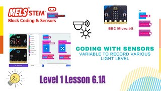 Micro:bit Lesson -Level 1Lesson 6.1A- Variable to record various light level || MELS STEM | Coding |