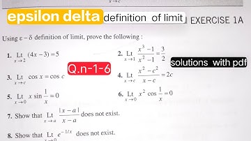 real analysis ex-1A(1-6) || lalji prasad epsilon delta definition  of limit @The math bunny