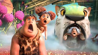 شاب ذكي جدا بيقابل بنت بدائيه بتغير حياته | ملخص فيلم The Croods