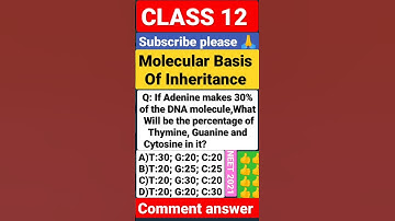 Molecular Basis Of Inheritance CLASS 12 NEET PYQ #neetexam #viral #shorts #shortsvideo