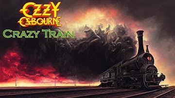 Thumbnail of Crazy Train by Ozzy Osbourne - lyrics as images generated by an AI