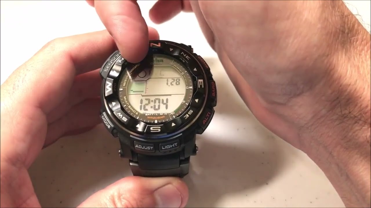 Skuespiller Paranafloden universitetsstuderende Casio Pro Trek (PRW-2500) - Turn Atomic Auto Receive On or Off - YouTube