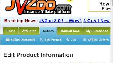 JVZOO Video 10 Setting up an Affiliate Program