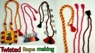 Necklace Dori making || Single and Bi-color Twisted Rope || Two New Types of Dori