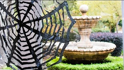 DIY Trash Bag Spiderwebs